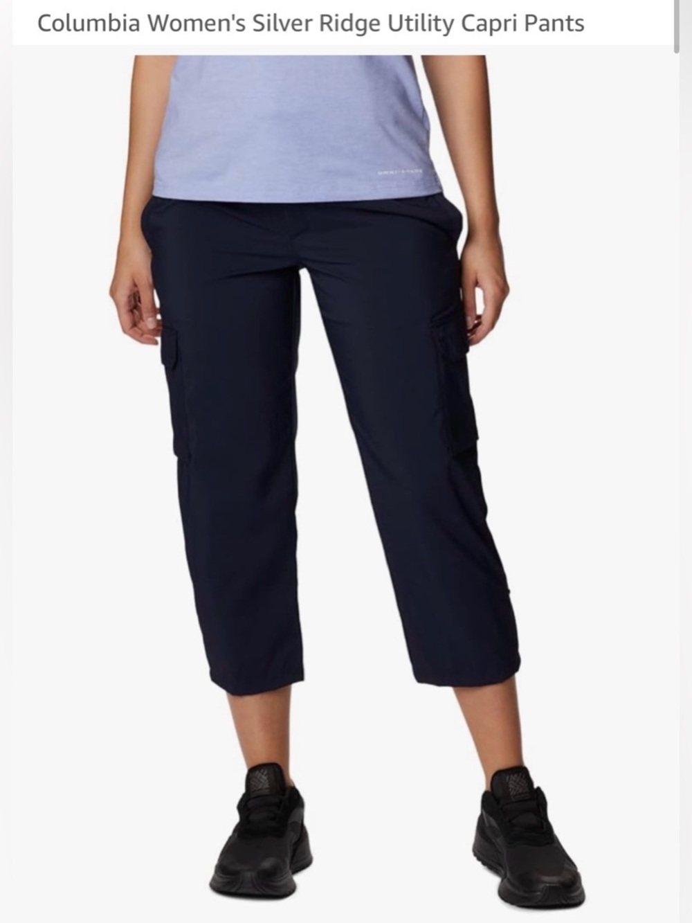 Columbia Womens Silver Ridge Utility Capri Pants Dark Nocturnal Navy Blue 24 NWT